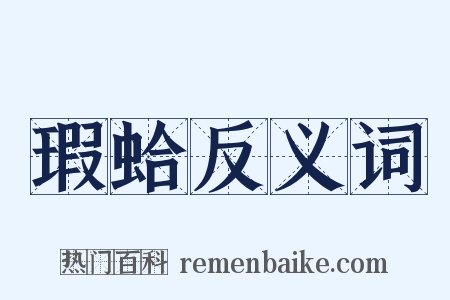 瑕蛤反义词是什么意思的图片